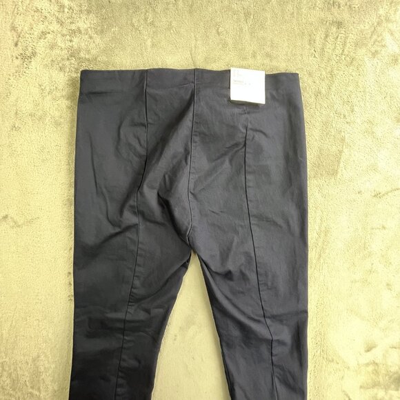 H&M Skinny Pants Womens 14 Navy Blue Super Stretch Ankle Slit High Elasticity - Picture 13 of 16